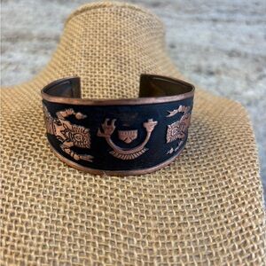 Elegant Black and Copper Cuff Bracelet